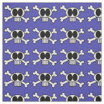 Cute Skull and Crossbones with Big Black Eyes Fabric