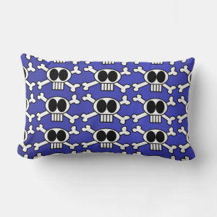 Cute Skull and Crossbones with Big Black Eyes Lumbar Pillow