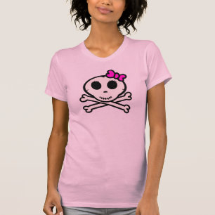 Cute Skull and Crossbones With Pink Bow T-Shirt