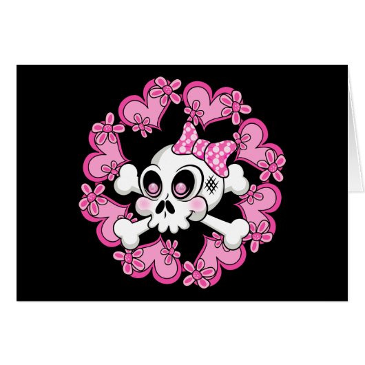 Cute Skull and Hearts (Front Horizontal)