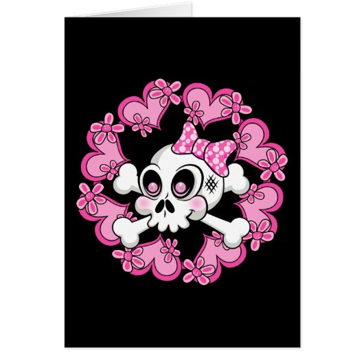 Cute Skull and Hearts Cards (Front)