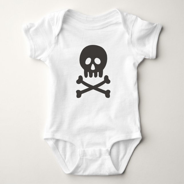 Cute Skull Baby Baby Bodysuit (Front)