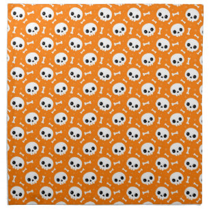 Cute Skull & Bones Halloween Pattern Cloth Napkin