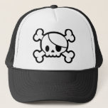 Cute Skull &amp; Crossbones Trucker Hat at Zazzle