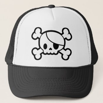 Cute Skull & Crossbones Trucker Hat by Halloween2015 at Zazzle