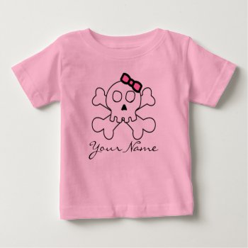 Cute Skull For Little Pirate Girls Baby T-shirt by shirts4girls at Zazzle