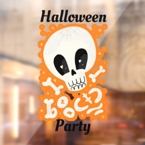 Cute Skull Halloween Party Window Cling