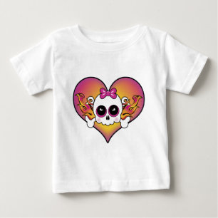 Cute Skull Heart Baby T-Shirt