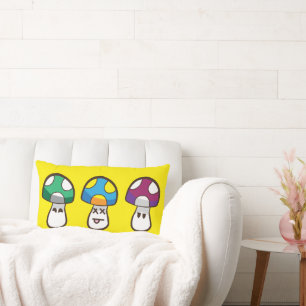 Cute Skull Mushroom Gang Pop Art Lumbar Pillow