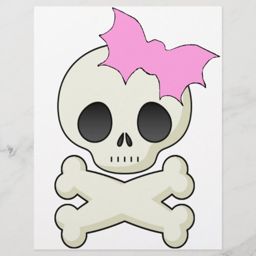 Cute Skull n Crossbones with Bat Bow Flyer