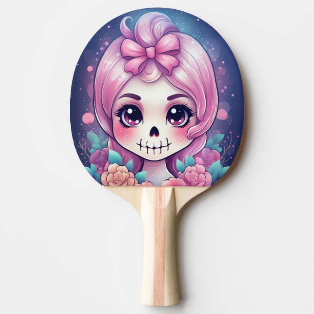 Cute Skull Ping Pong Paddle (Front)