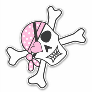 Cute Skull Pirate Illustration Sticker