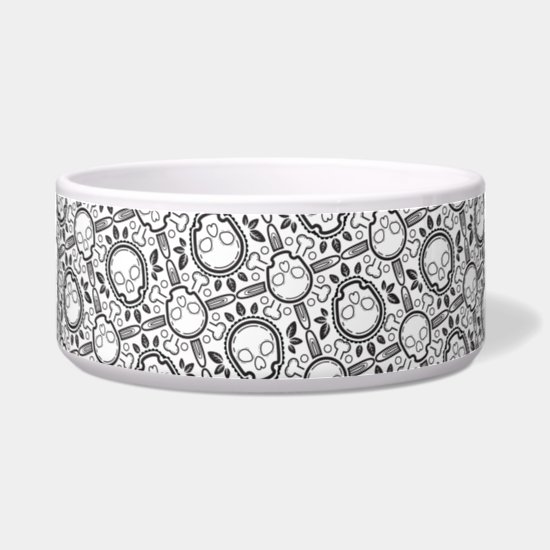 Cute Skull Seamless Pattern Bowl