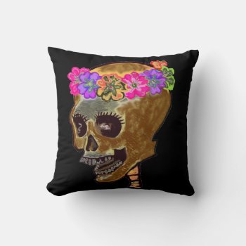 Cute Skull Throw Pillow by Rebecca_Reeder at Zazzle