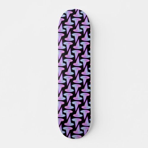 Cute Skull Witch Hat Purple Blue Drawing Pattern Skateboard