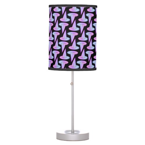 Cute Skull Witch Hat Purple Blue Drawing Pattern Table Lamp