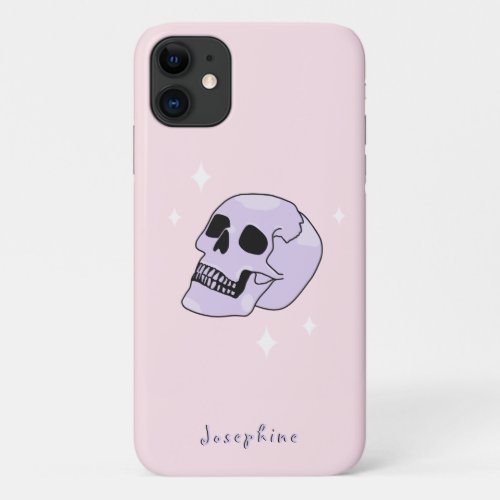 Cute Skull Witchy Pink and Purple Phone Case