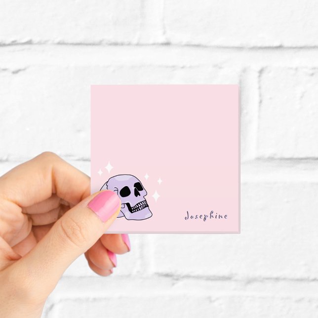 Cute Skull Witchy Pink and Purple Post-it Notes (Creator Uploaded)