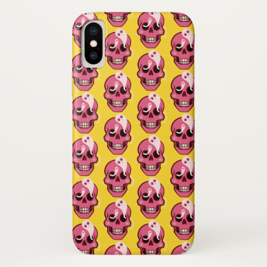 Cute Skull With Ghosts In Eye Sockets Pattern iPhone X Case