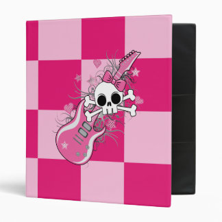 Cute Skull with Pink Guitar Binder