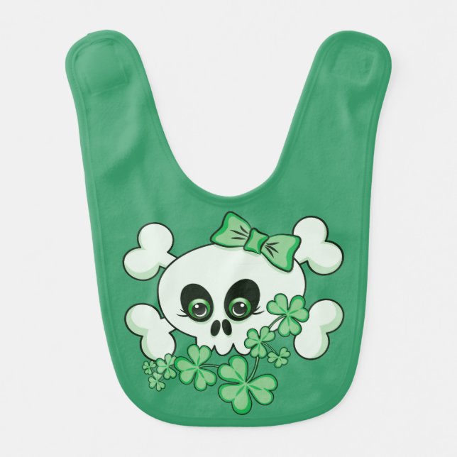 Cute Skull with Shamrocks Bib (Front)