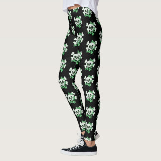 Cute Skull with Shamrocks Leggings