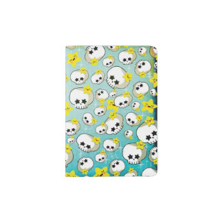 Cute Skulls And Stars Pattern Passport Holder