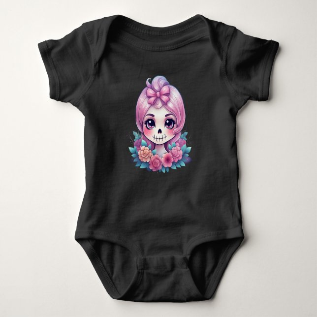 Cute SkullT-Shirt Baby Bodysuit (Front)