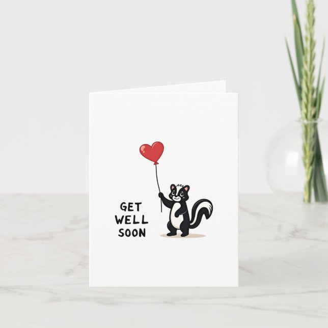 Cute Skunk Get Well Card (Front)