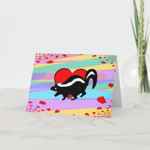Cute Skunk Heart. Happy Anti-Valentines Day! Holiday Card