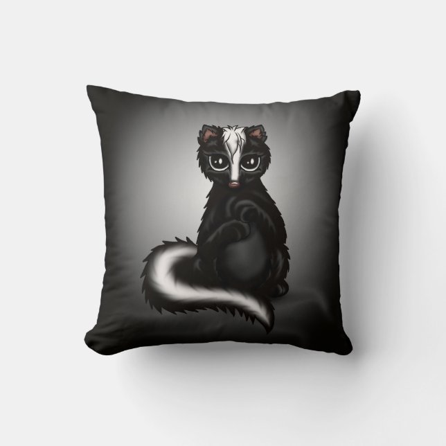 cute Skunk Throw Pillow (Front)
