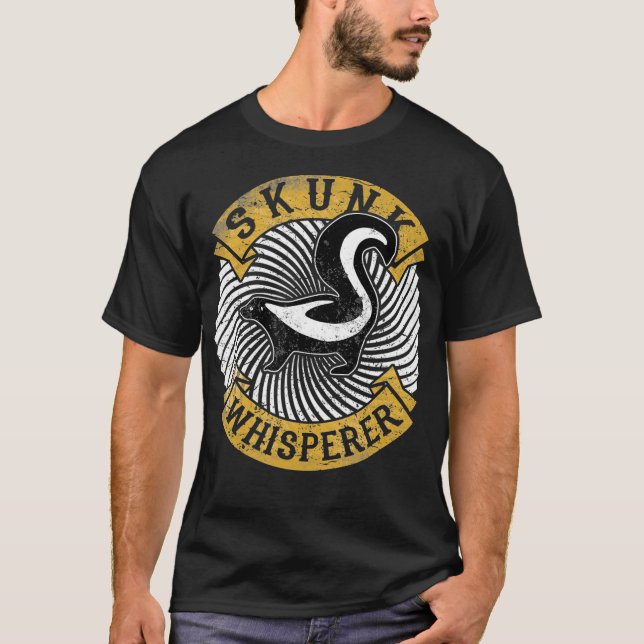 Cute Skunk Whisperer Disressed  Love Skunks Gift T-Shirt (Front)