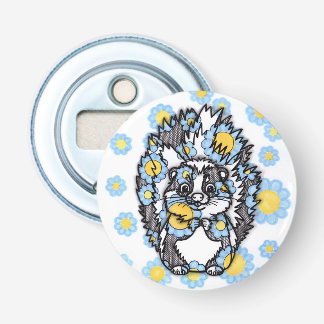 Cute Skunk with Blue Flowers Magnetic Bottle Opene Opener