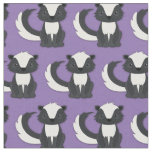 Cute Skunks Kids Purple Fabric