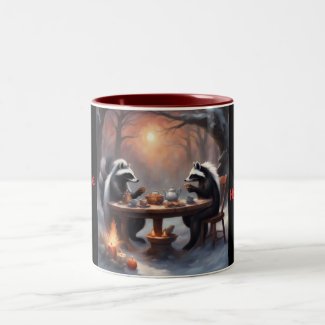 Cute Skunks Tea party Christmas
