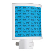 Cute sky blue dachshund pattern night light (Right)