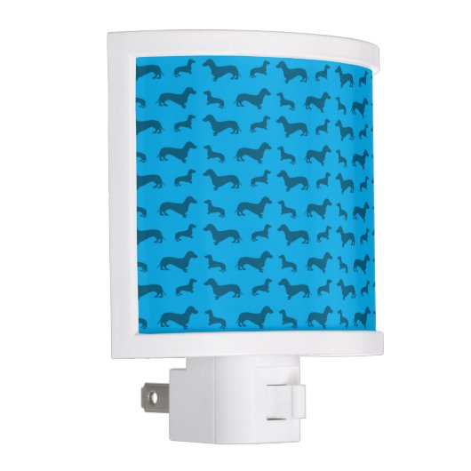 Cute sky blue dachshund pattern night light (Right)