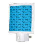 Cute sky blue dachshund pattern night light (Left)