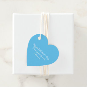 Cute sky blue heart Valentine's day classroom boys Favor Tags