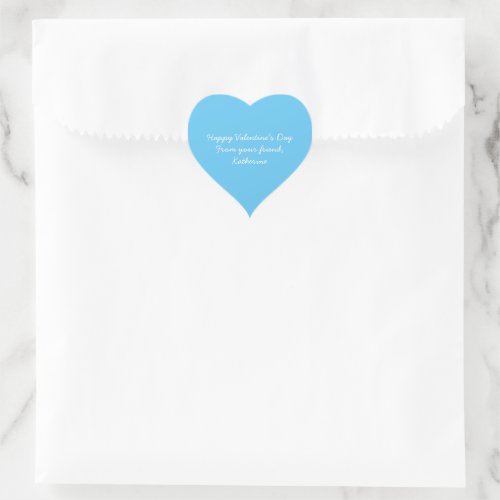 Cute sky blue heart Valentines day classroom Heart Sticker