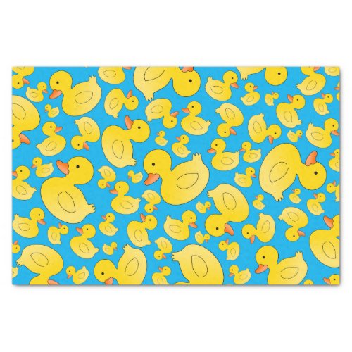 Cute sky blue rubber ducks tissue paper