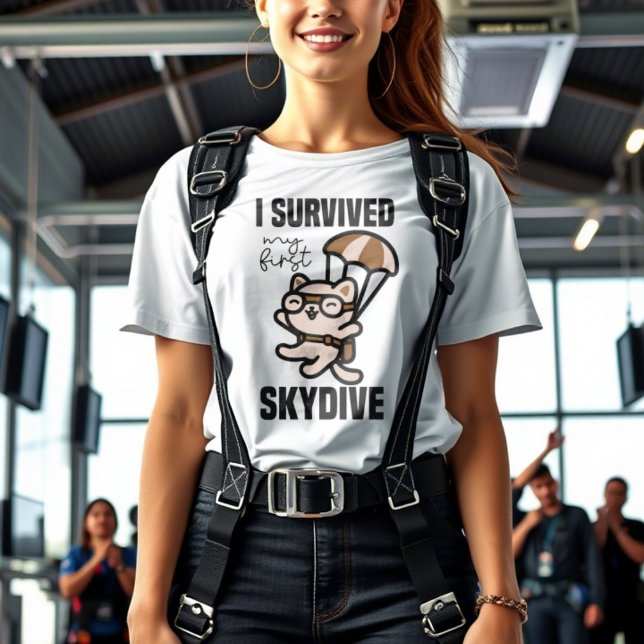 Cute skydiving cat funny skydiving  T-Shirt (Creator Uploaded)