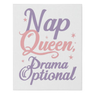 Cute Sleep Lover Anti-Drama Saying Faux Canvas Print