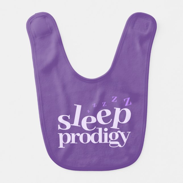 Cute Sleep Prodigy Word Art Baby Bib (Front)