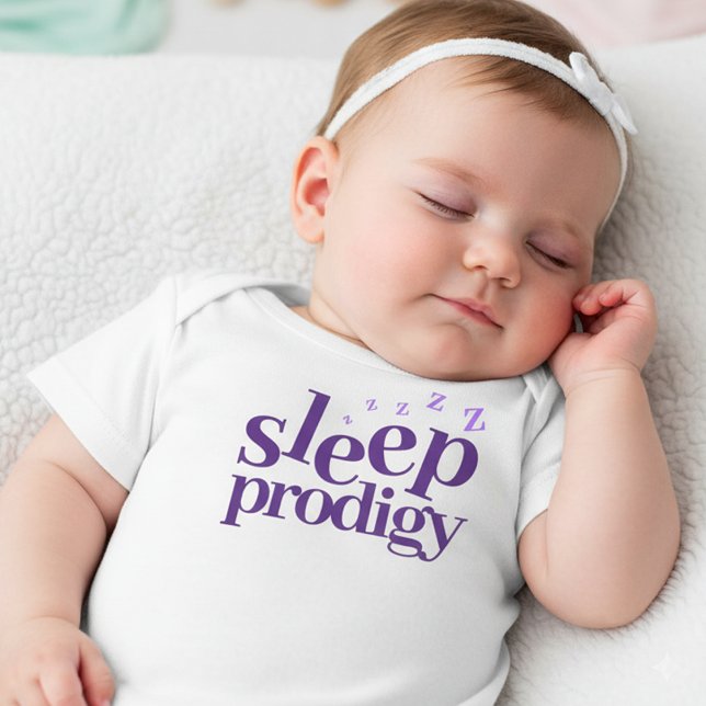 Cute Sleep Prodigy Word Art Baby T-Shirt (Cute Sleep Prodigy Baby Shirt Cover Photo)
