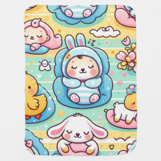 Cute Sleeping Animal baby blanket