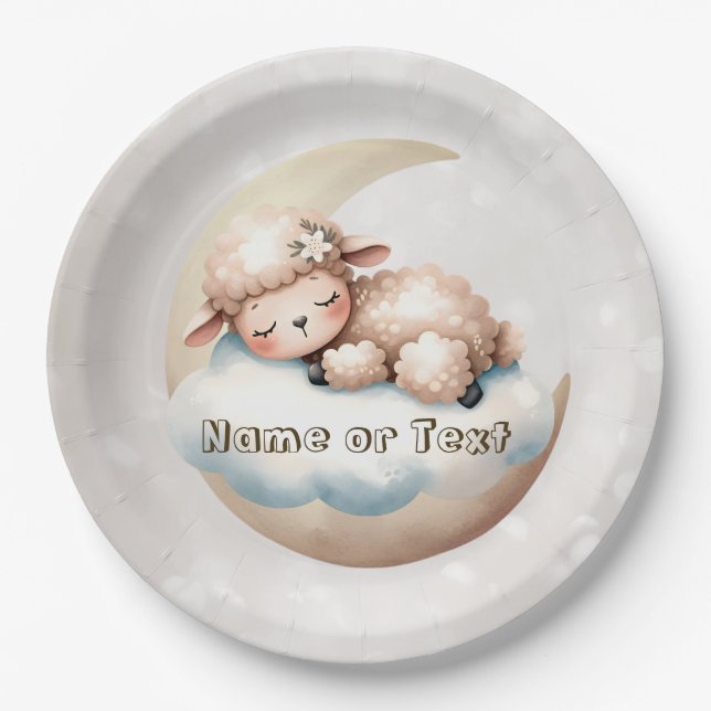 Cute Sleeping Baby Animals Beautiful Party Paper Plates (Front)