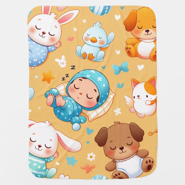 Cute Sleeping Baby Blanket (Front)