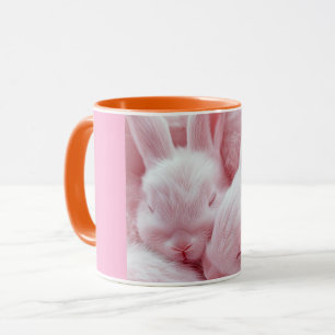 Cute Sleeping Baby Bunny Pink Mug   Adorable Rabbi