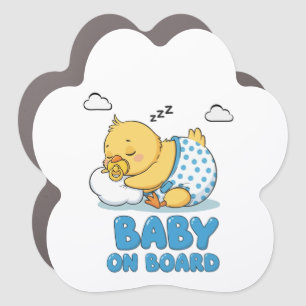 Cute Sleeping Baby Chick 'Baby on Board' Car Sign